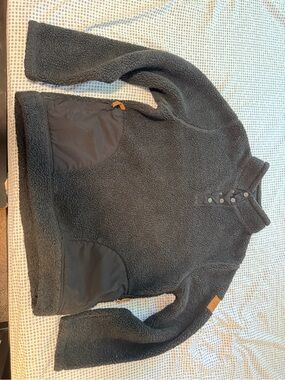 Work Wear Sherpa Pullover with Snap Placket